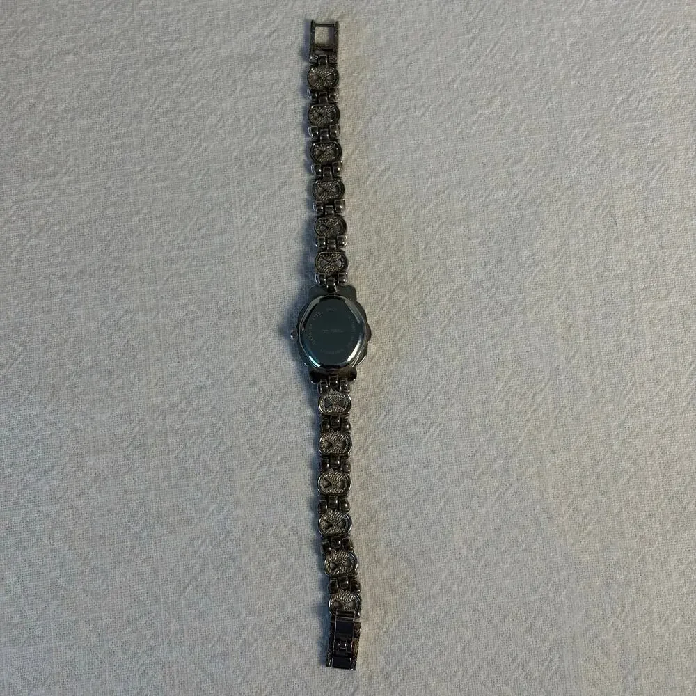 Vintage Avon Marcasite Bracelet Watch Art Deco Revival Silver Tone Quartz